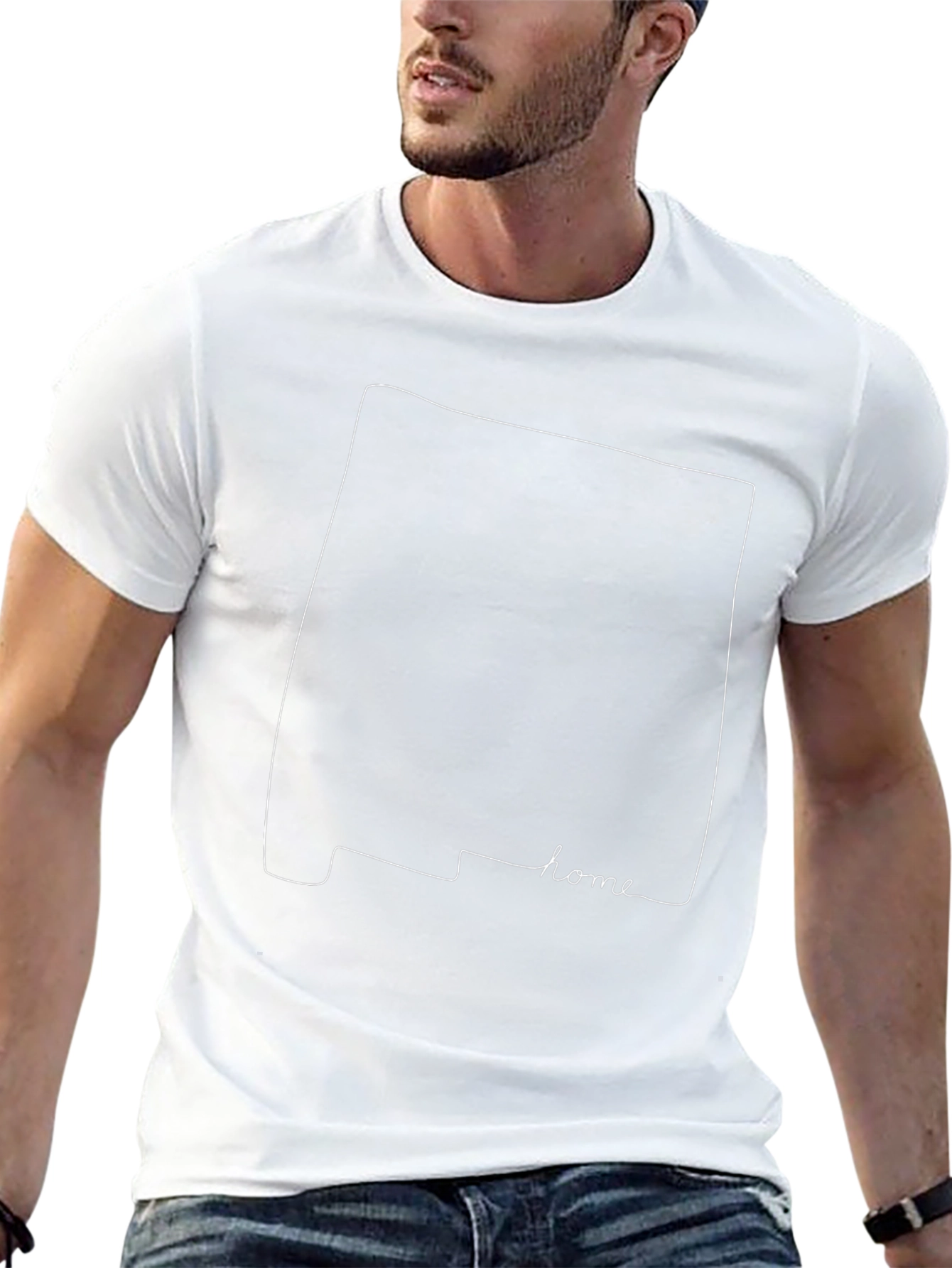 Minimalist State Outline Home Black T-Shirt