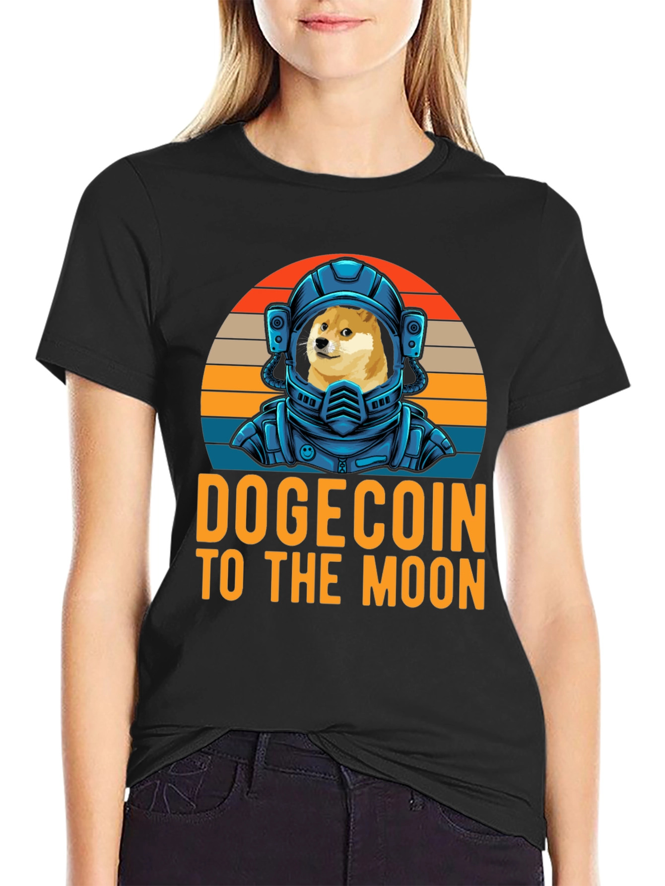 Dogecoin To The Moon T-Shirt Crypto Astronaut