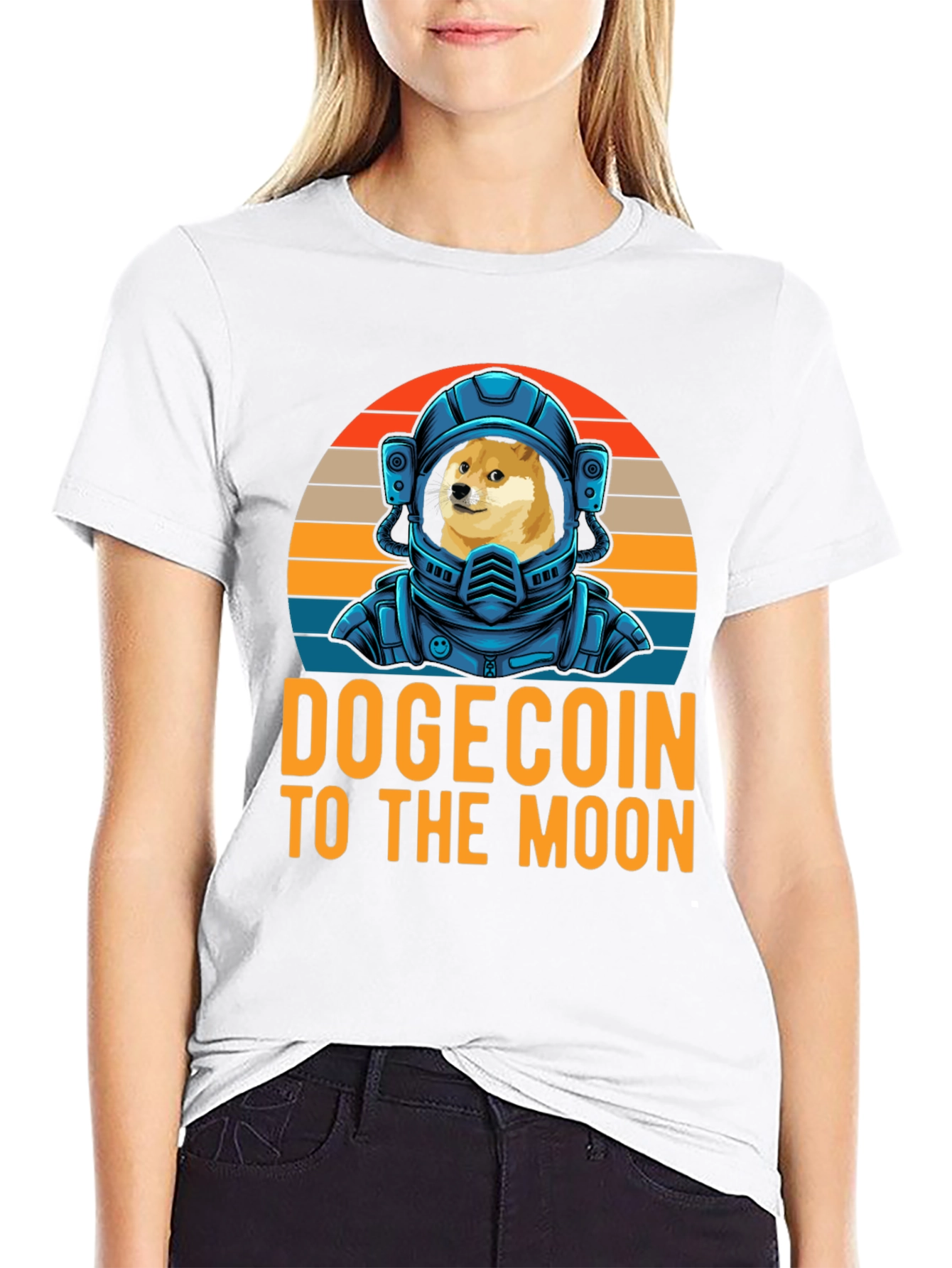 Dogecoin To The Moon T-Shirt Crypto Astronaut