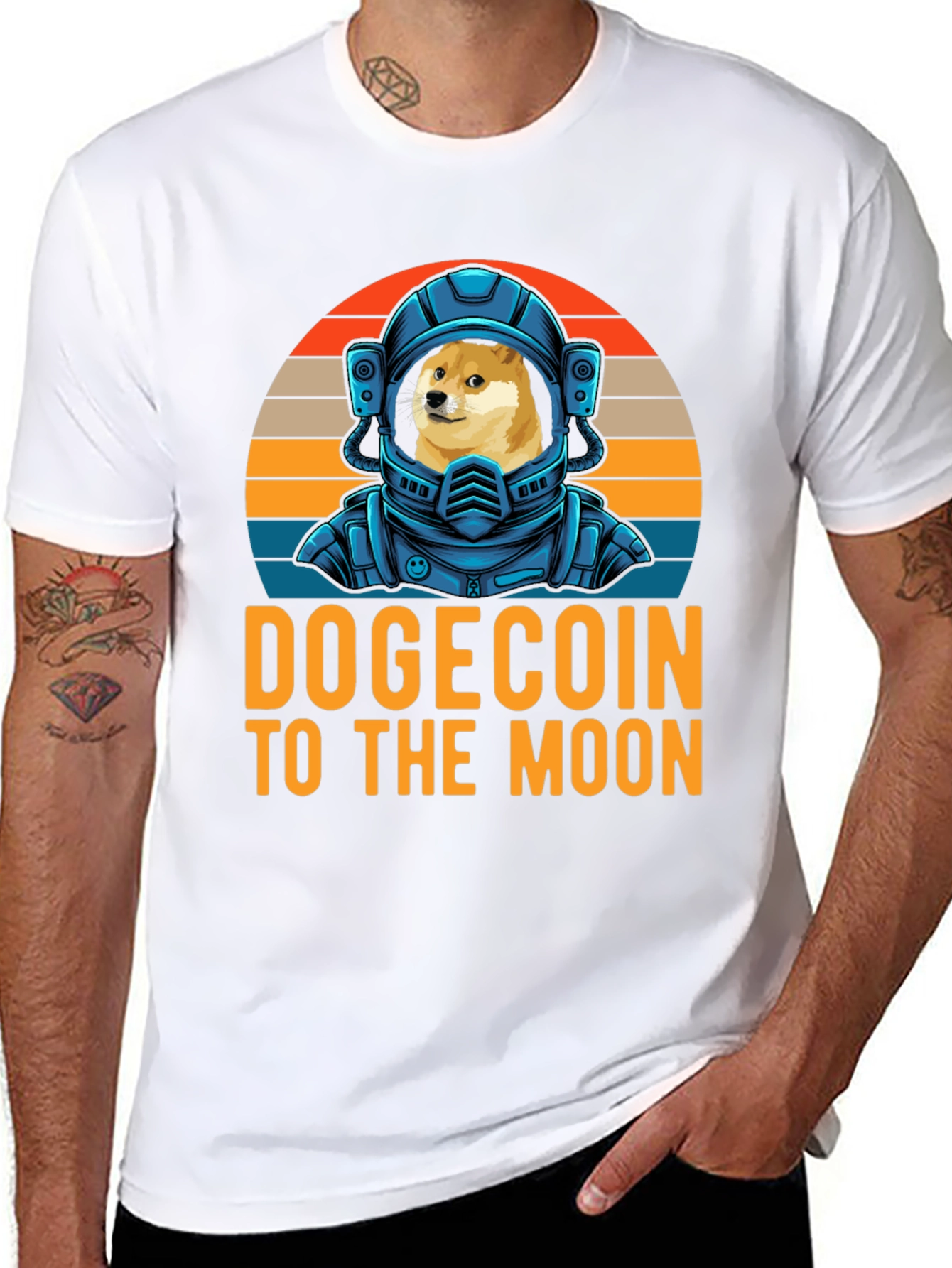 Dogecoin To The Moon T-Shirt Crypto Astronaut