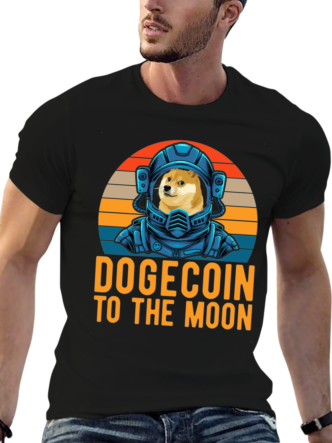 Dogecoin To The Moon T-Shirt Crypto Astronaut