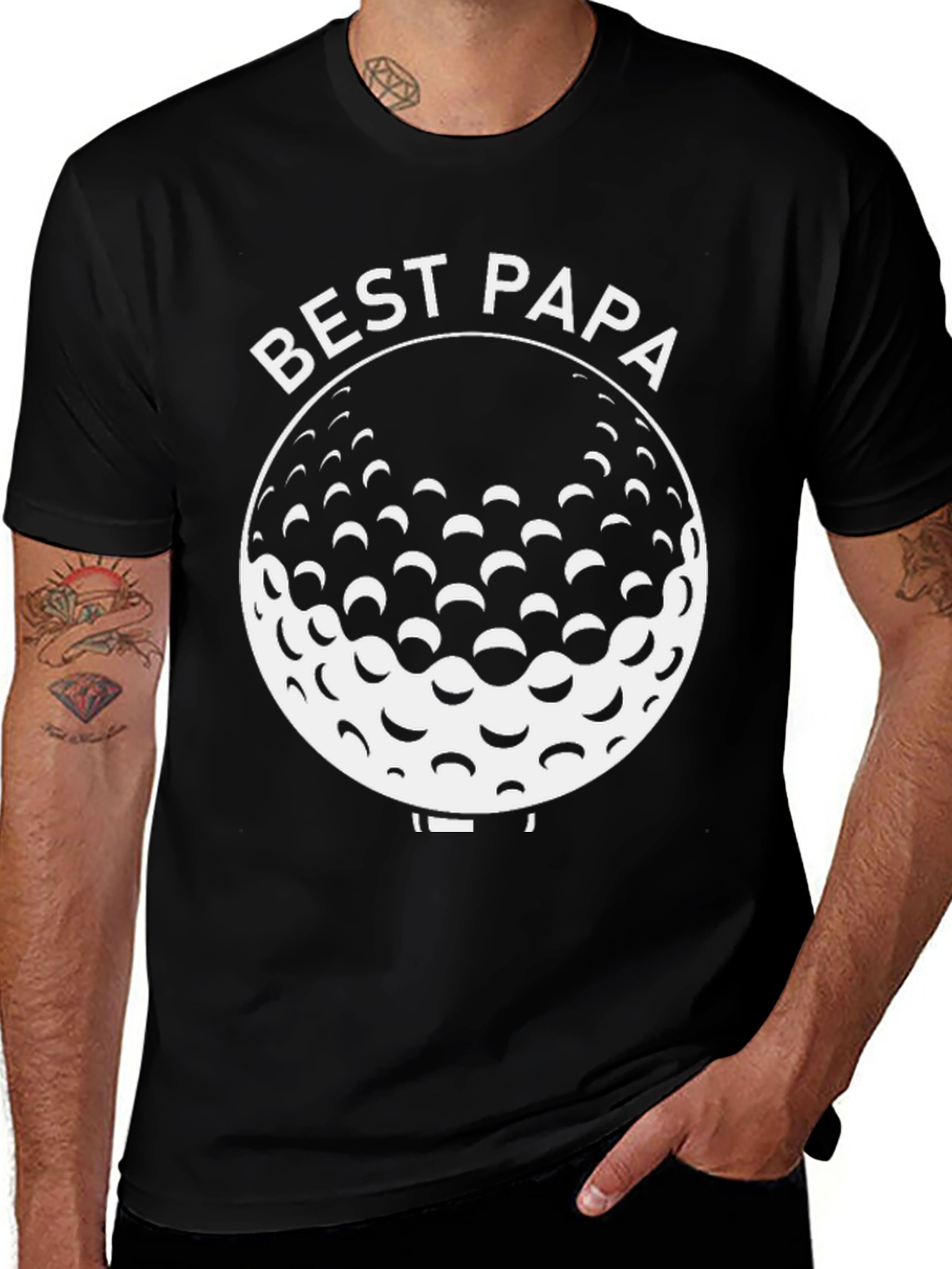 Best Papa Golf Ball Graphic T-Shirt