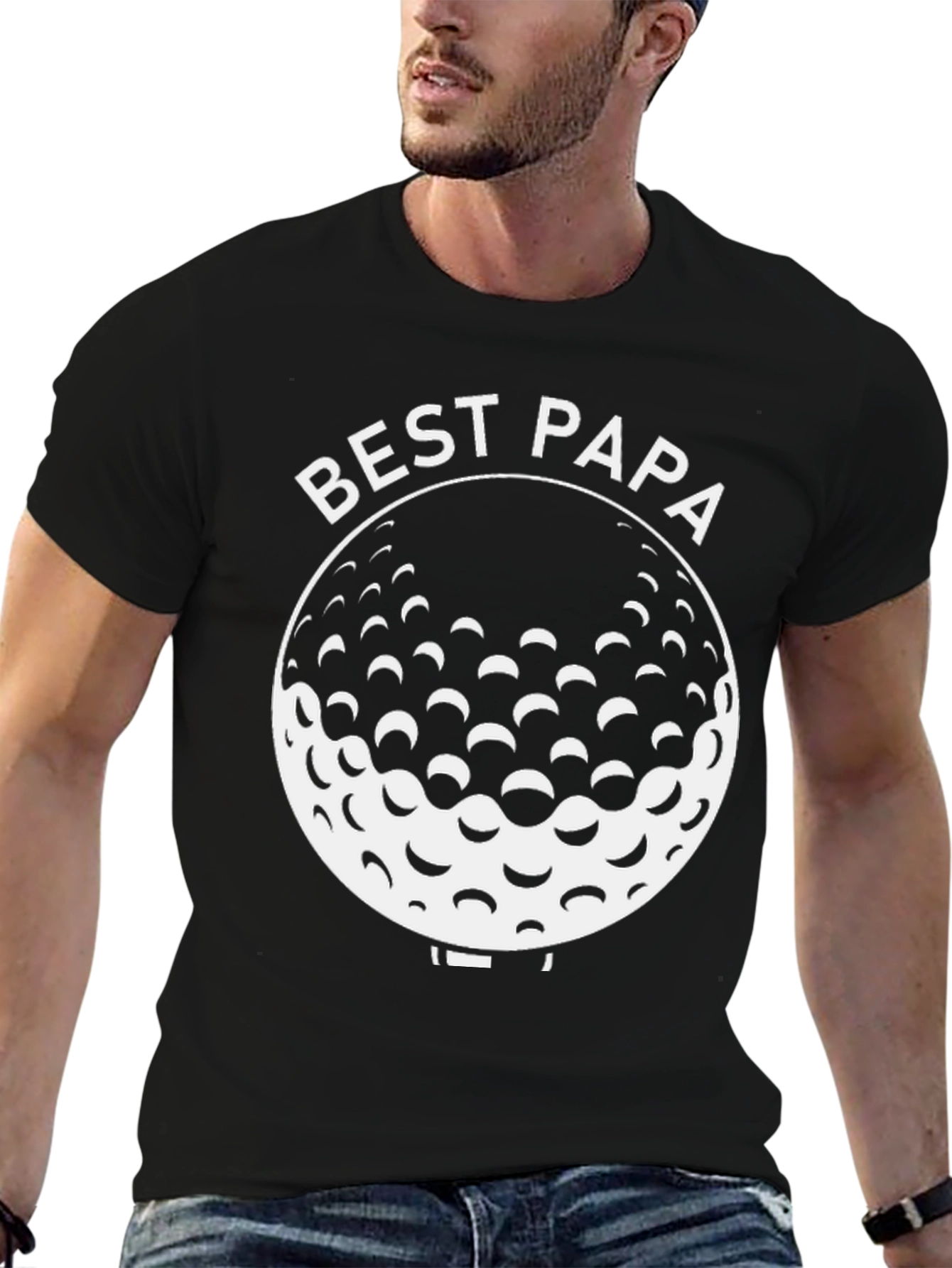 Best Papa Golf Ball Graphic T-Shirt