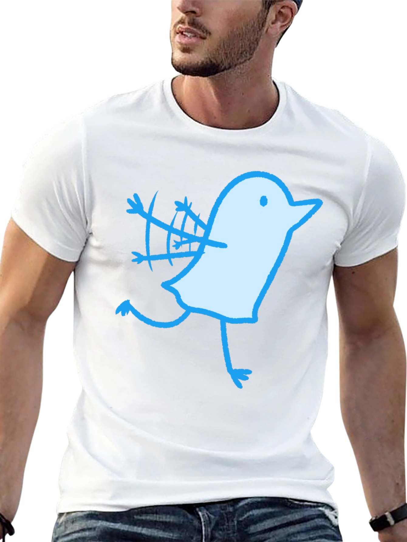 Novelty Bird Graphic Black T-Shirt