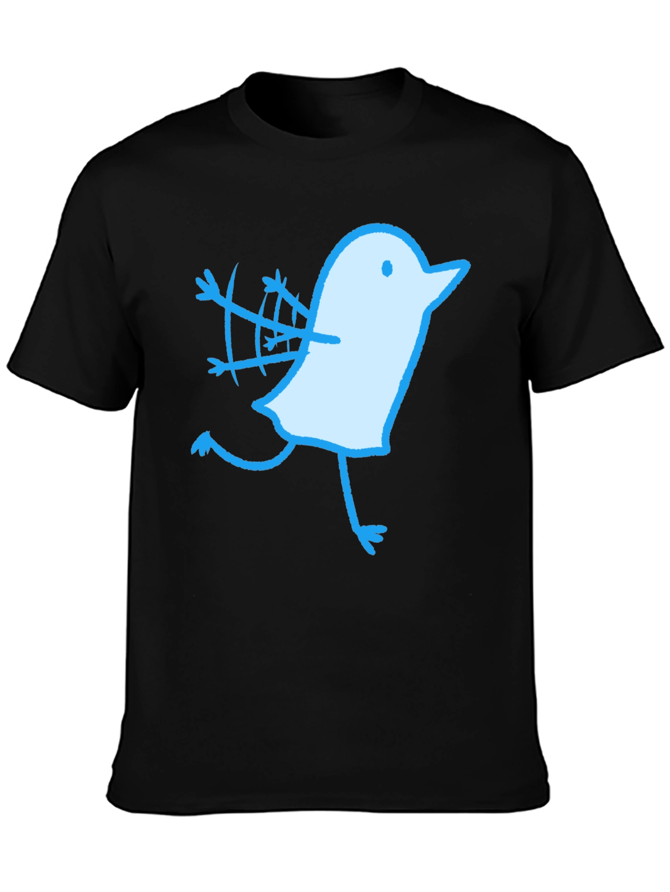 Novelty Bird Graphic Black T-Shirt