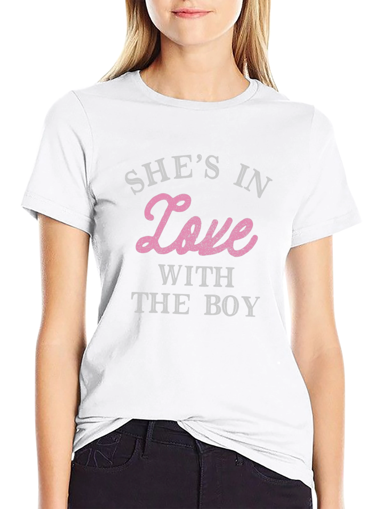 Shes In Love With The Boy Black T-Shirt