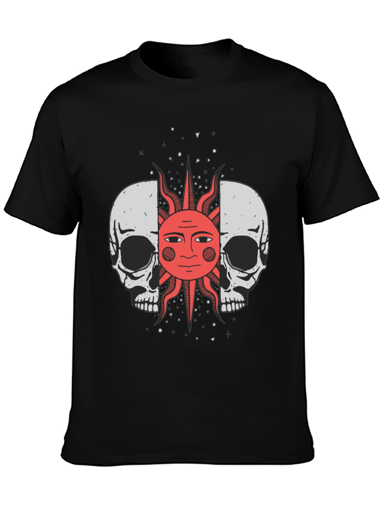 Skull & Sun Graphic Tee - Black