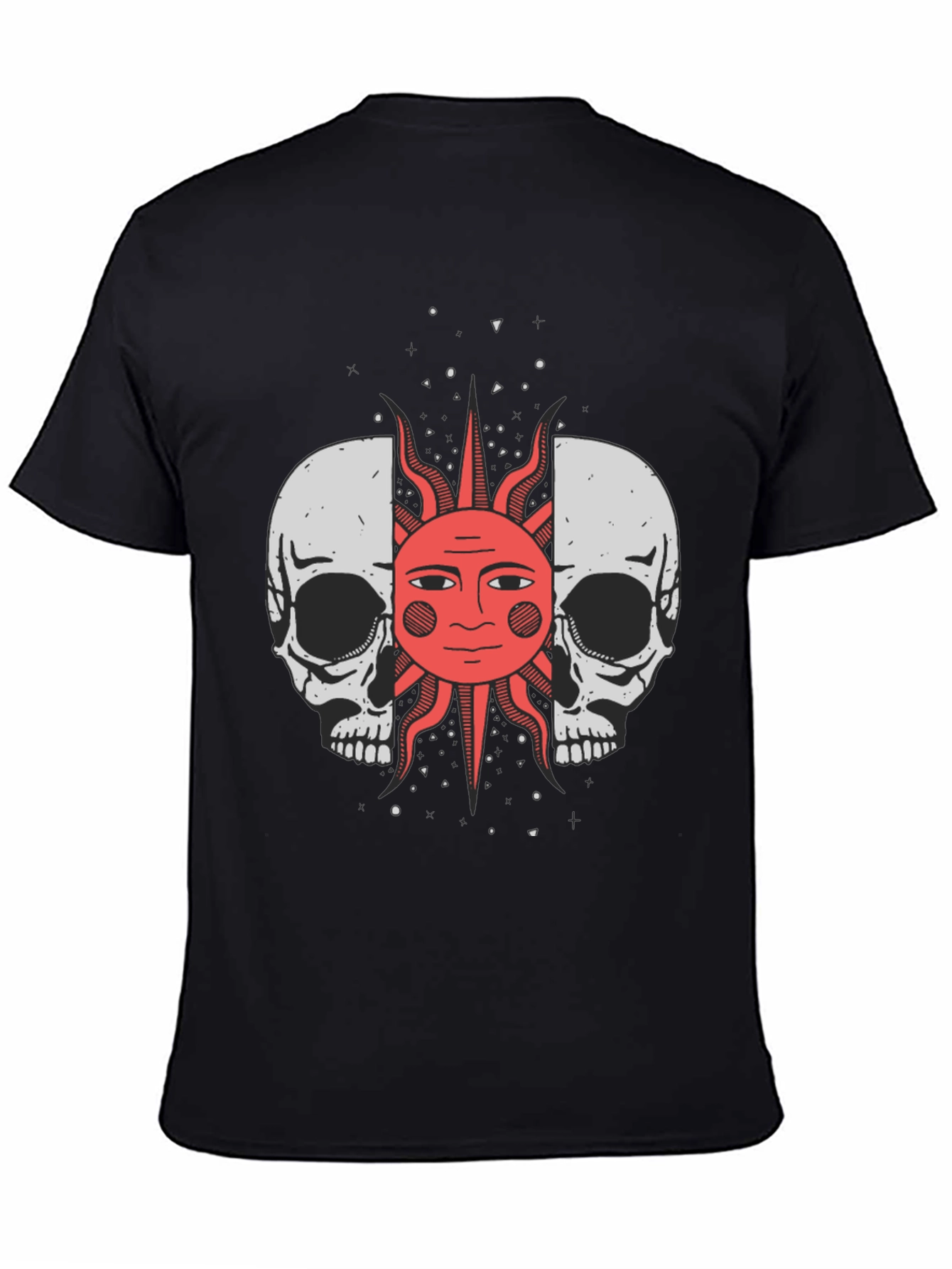 Skull & Sun Graphic Tee - Black