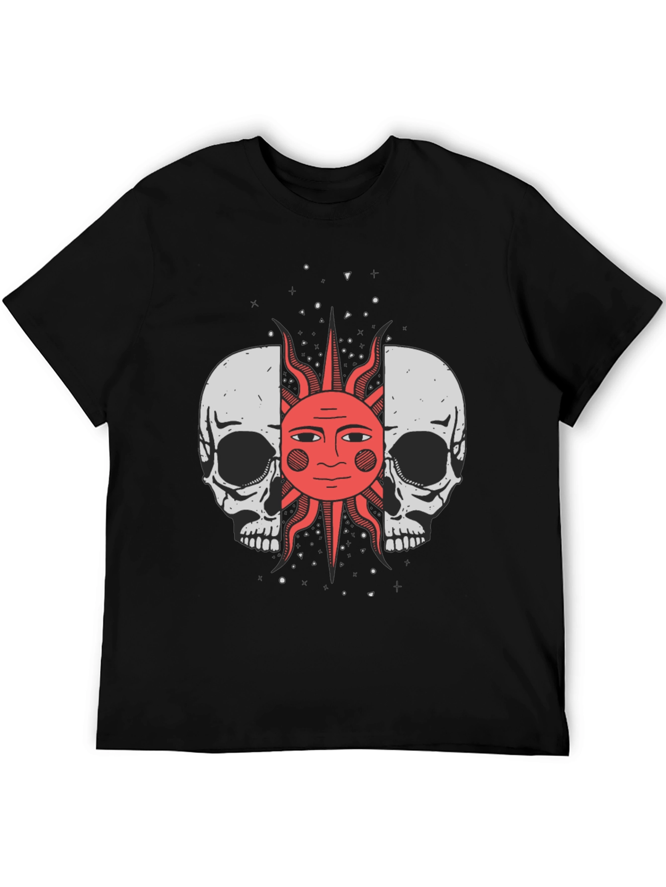 Skull & Sun Graphic Tee - Black