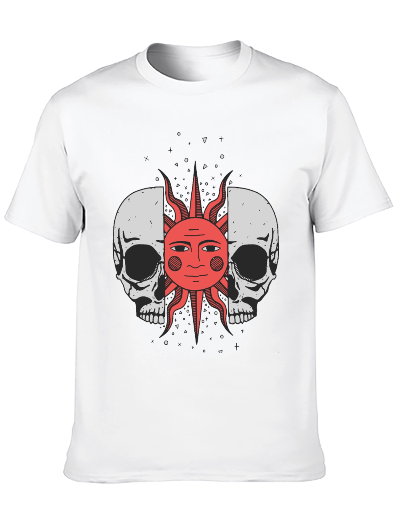 Skull & Sun Graphic Tee - Black