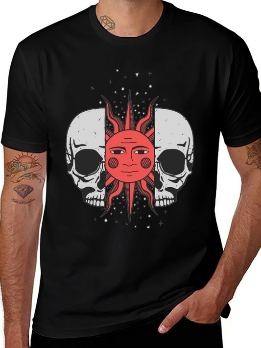 Skull & Sun Graphic Tee - Black