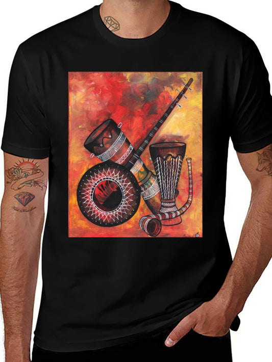 African Musical Instrument Graphic Tee - Unique Design