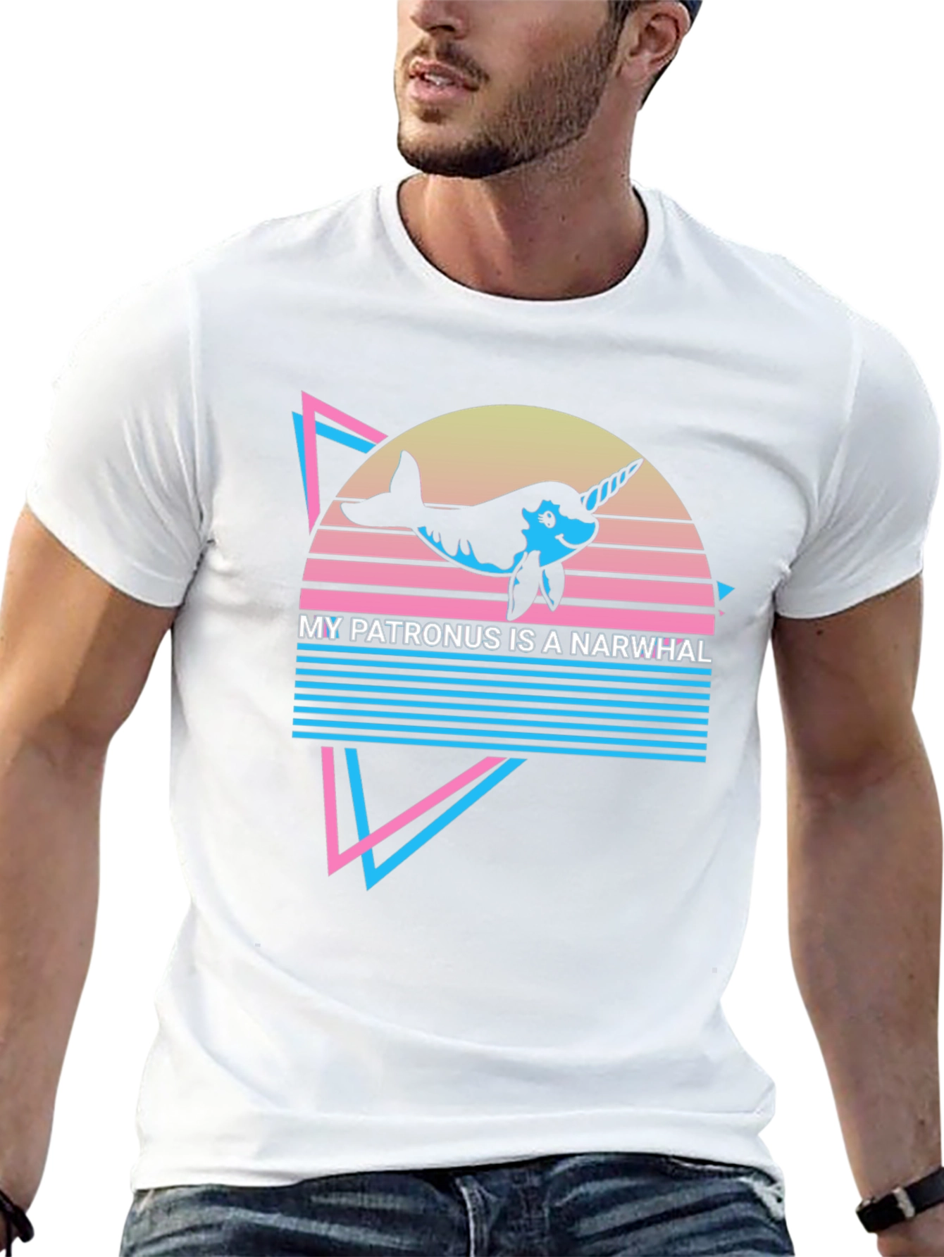 Narwhal Patronus T-Shirt - Retro Design