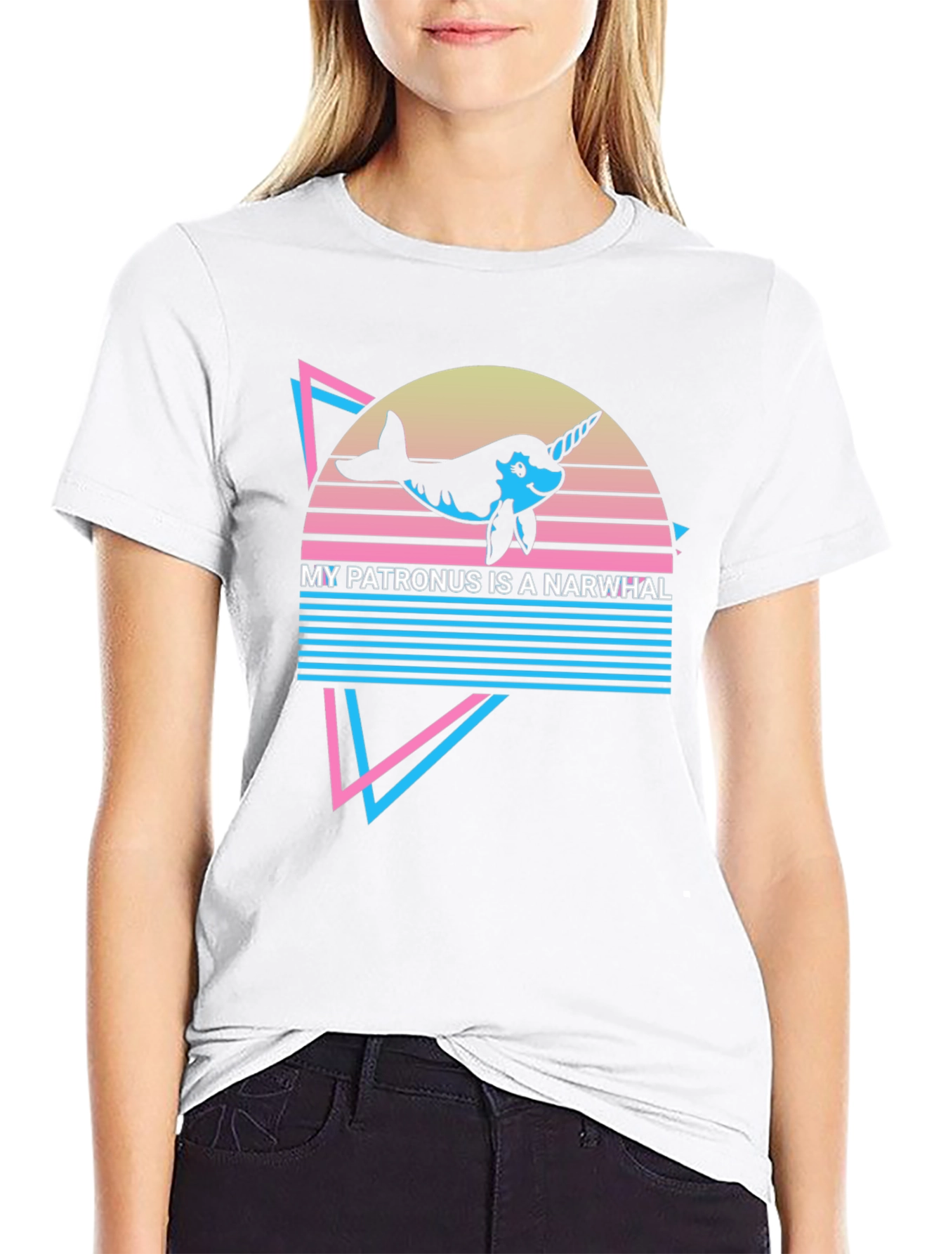 Narwhal Patronus T-Shirt - Retro Design