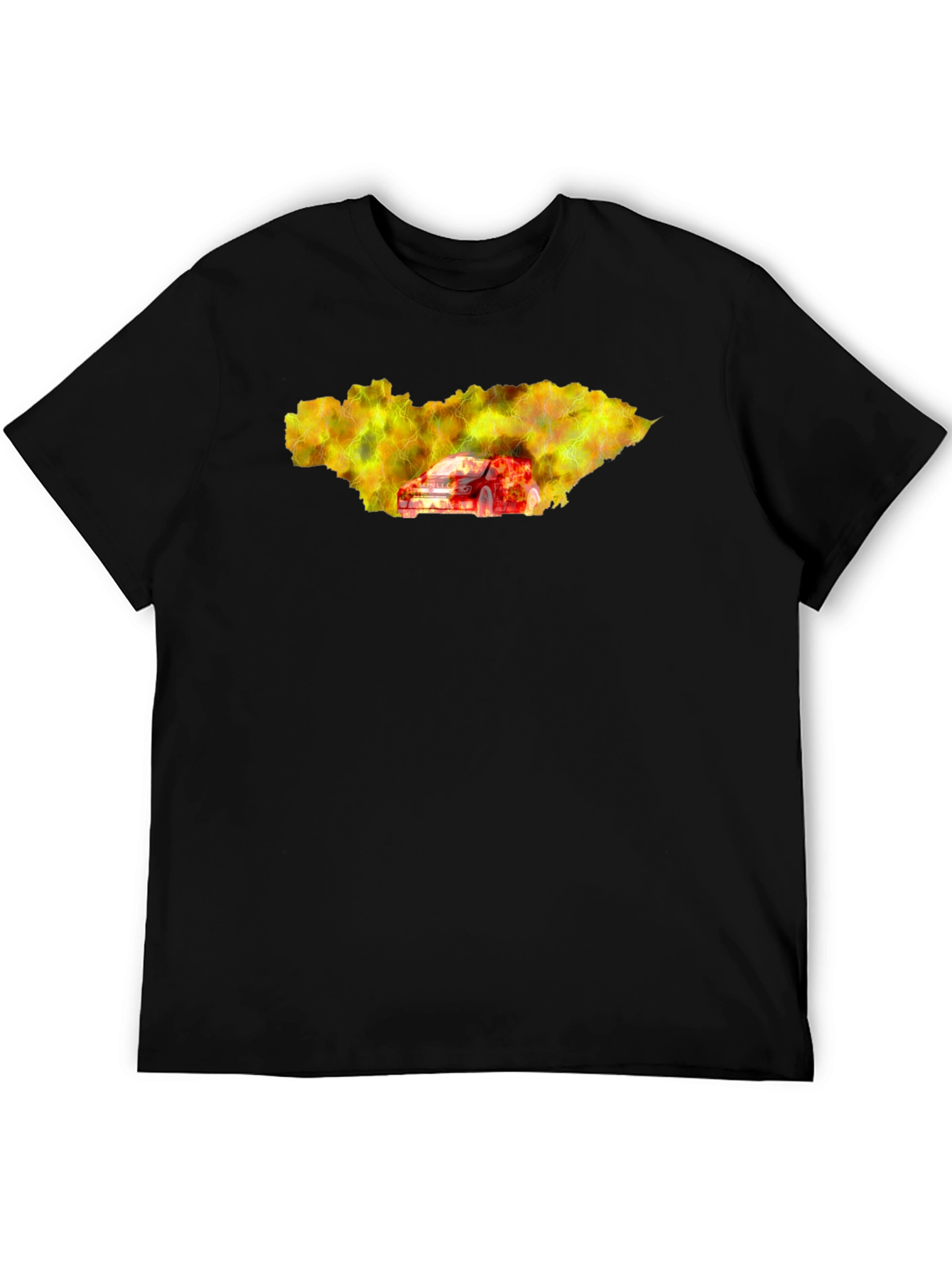 Burning Car Graphic T-Shirt