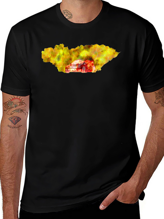 Burning Car Graphic T-Shirt