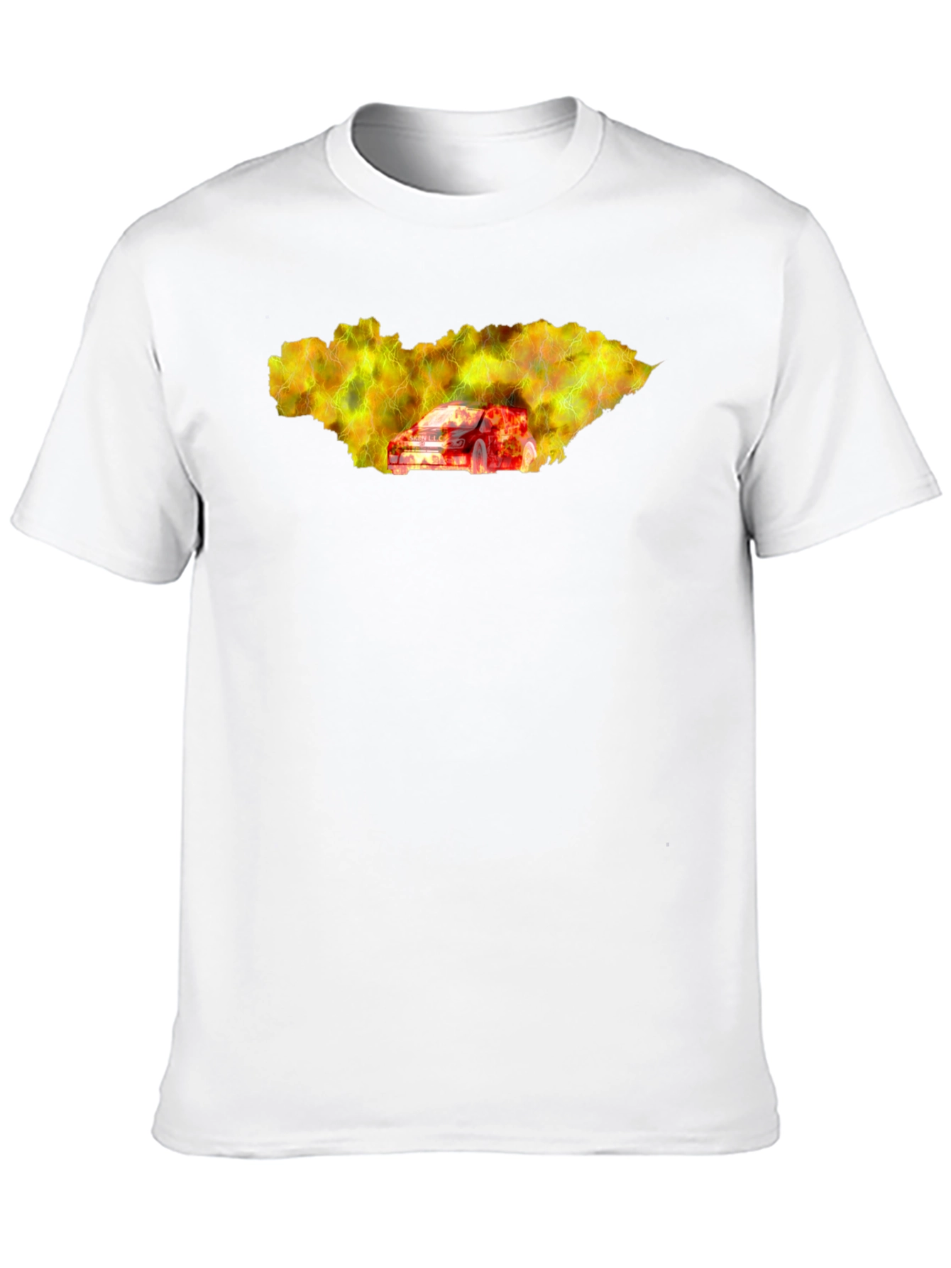 Burning Car Graphic T-Shirt