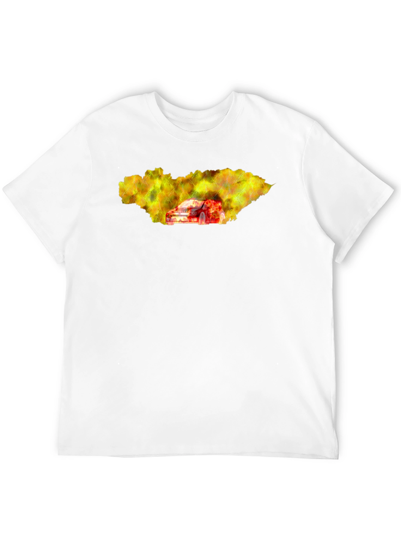 Burning Car Graphic T-Shirt