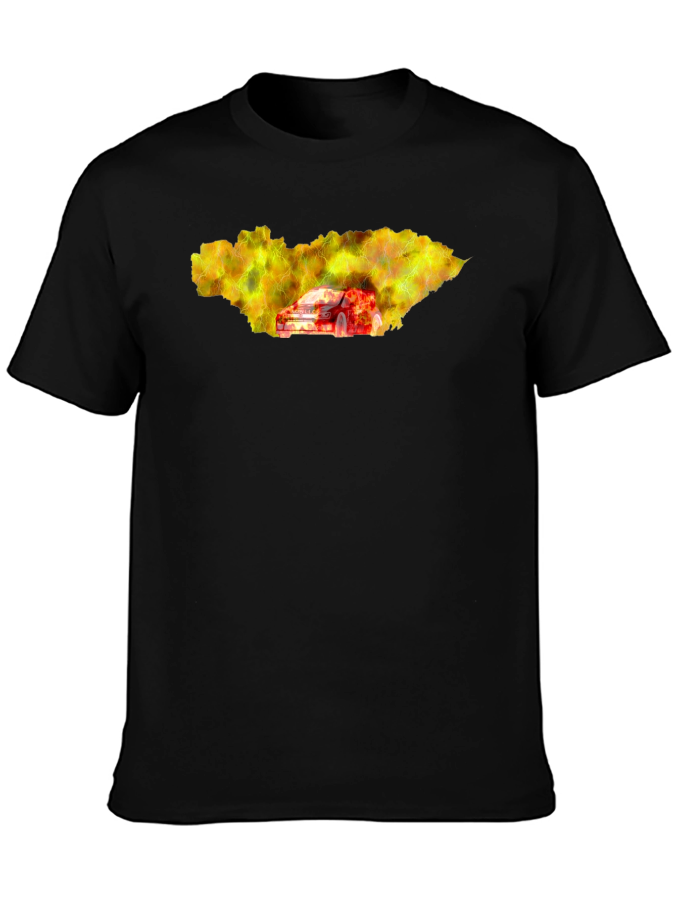 Burning Car Graphic T-Shirt