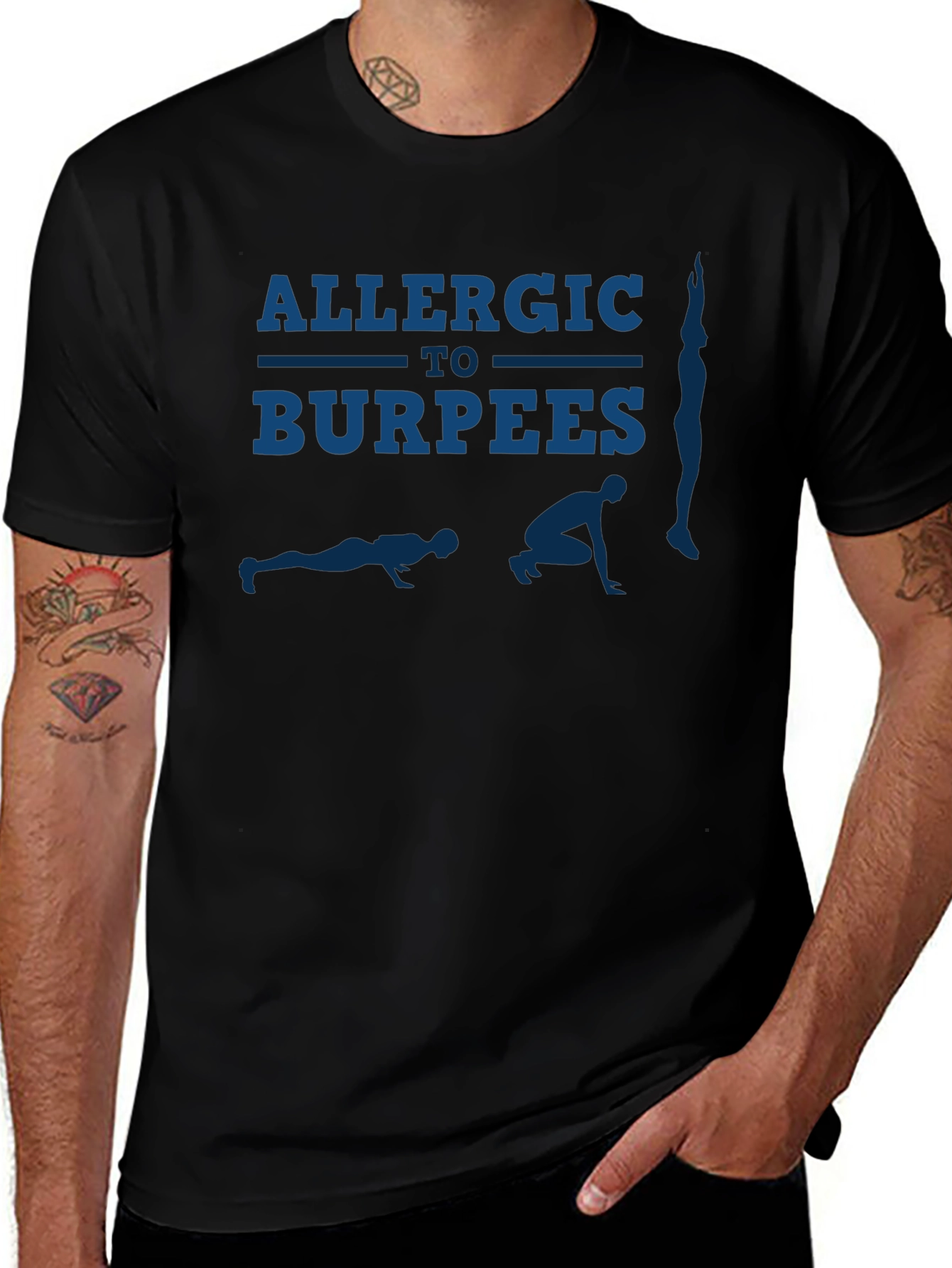 Allergic to Burpees T-Shirt - Funny Workout Tee