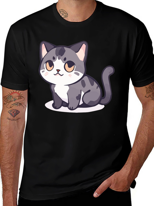 Cute Cartoon Cat Graphic T-Shirt - Stylish Unisex Tee