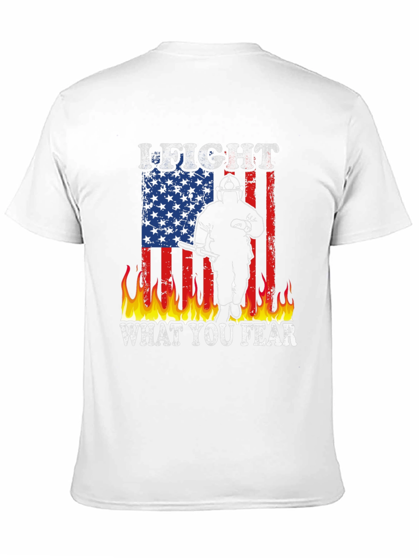 Firefighter American Flag Graphic T-Shirt