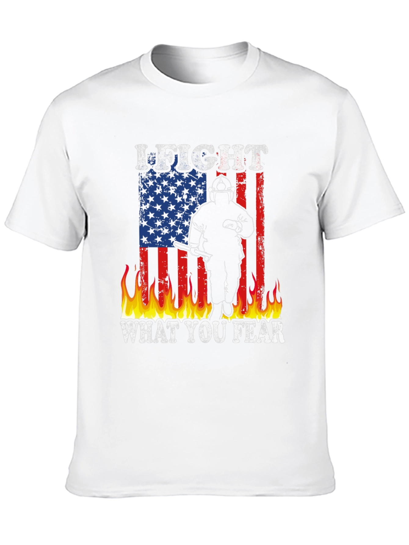 Firefighter American Flag Graphic T-Shirt