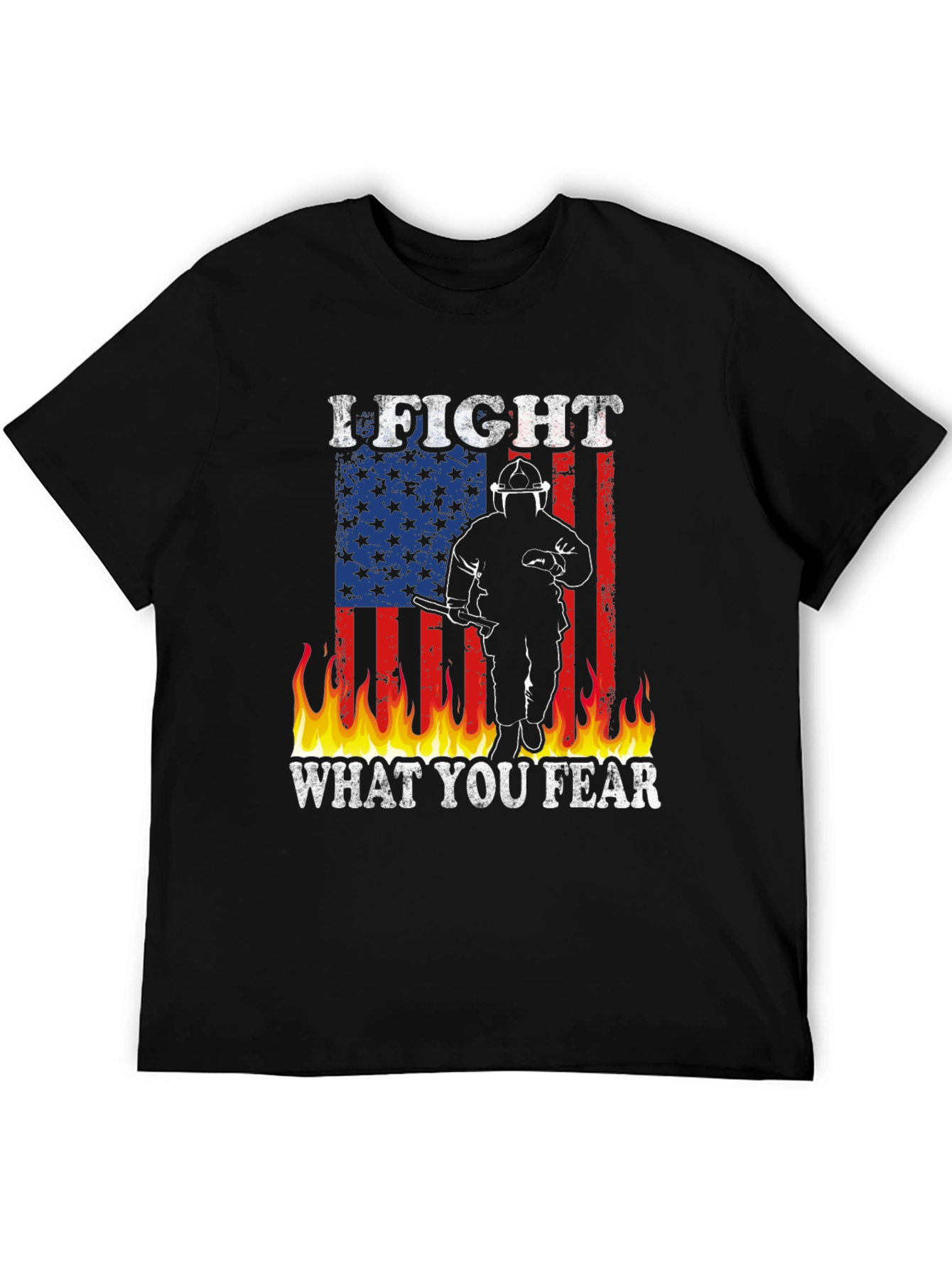 Firefighter American Flag Graphic T-Shirt