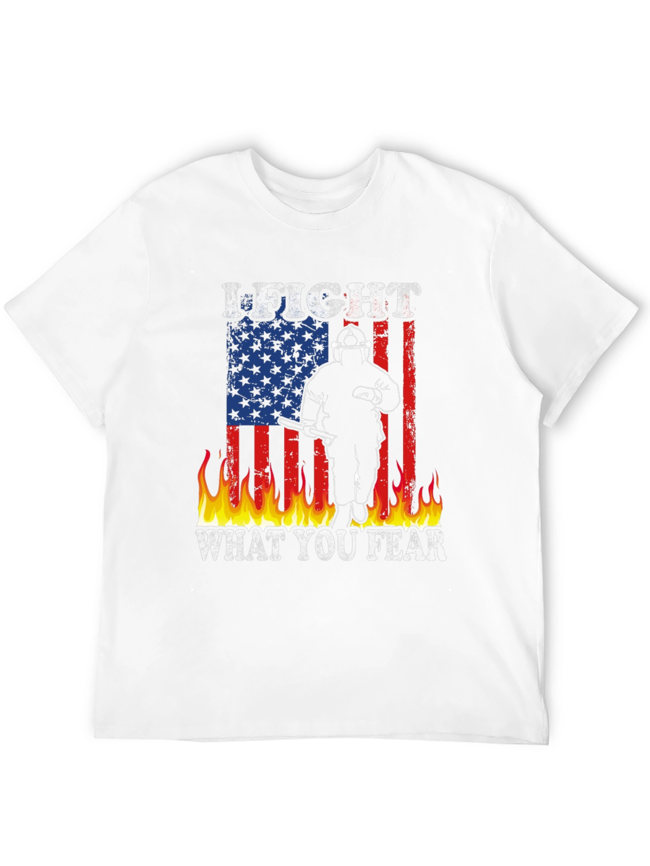 Firefighter American Flag Graphic T-Shirt