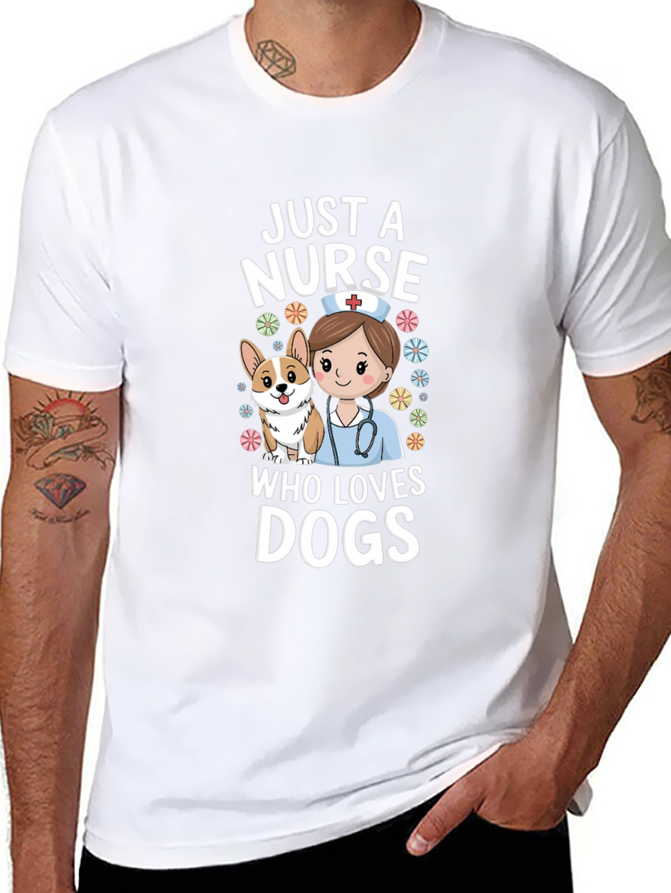 Nurse and Dog Lover Graphic T-Shirt
