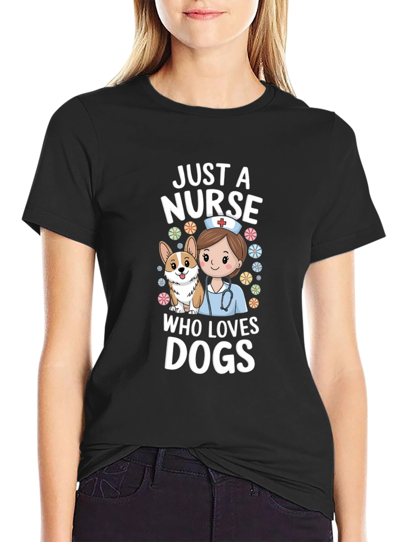 Nurse and Dog Lover Graphic T-Shirt