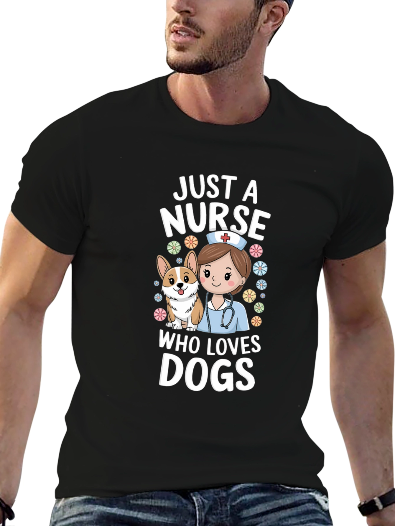 Nurse and Dog Lover Graphic T-Shirt