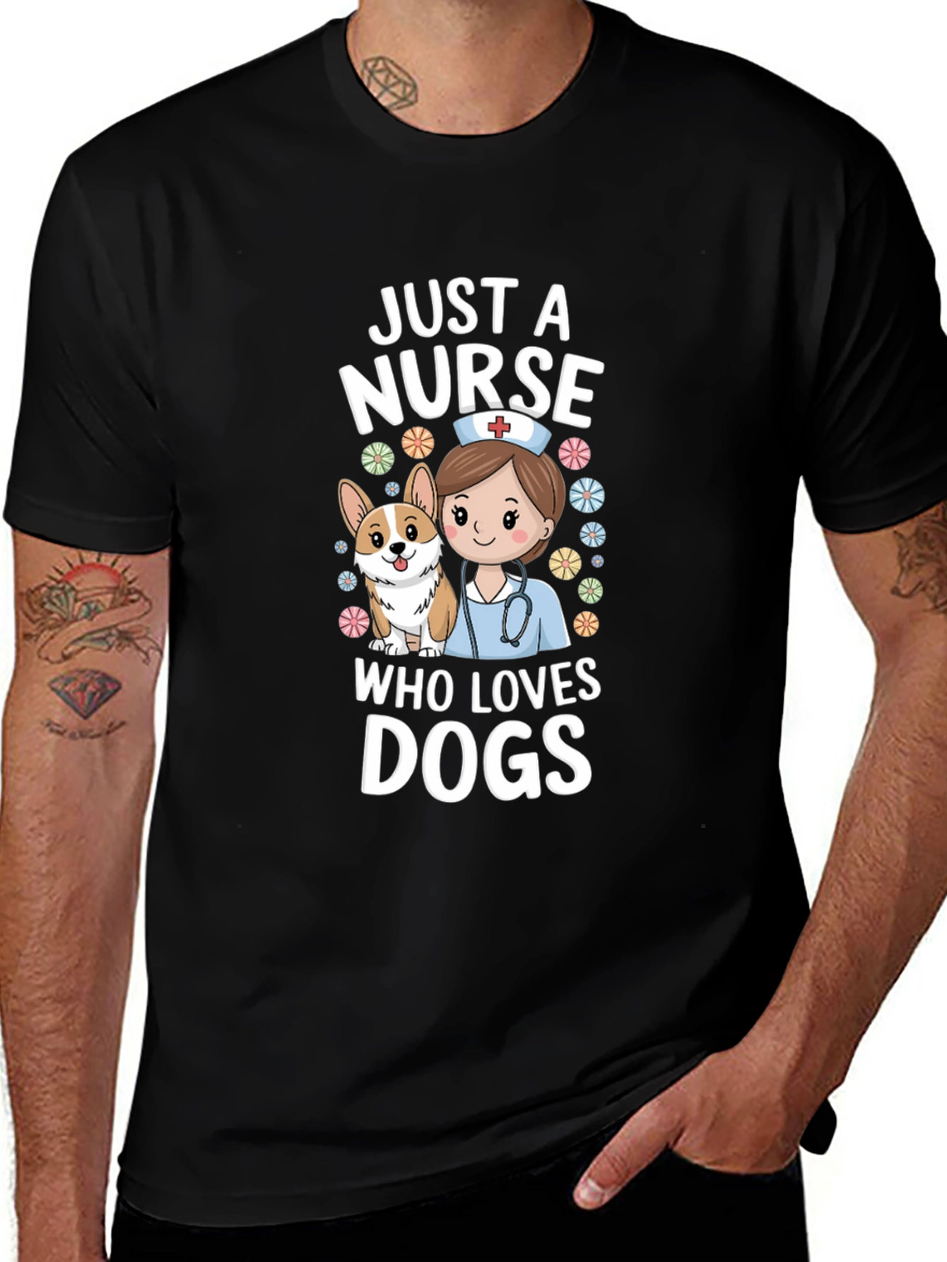 Nurse and Dog Lover Graphic T-Shirt