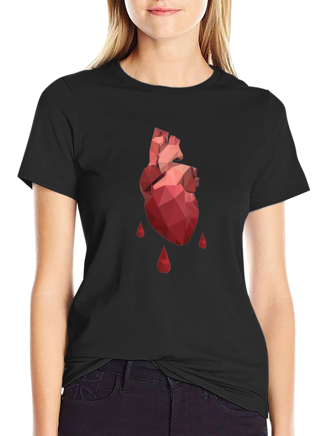 Geometric Heart T-Shirt - Modern Graphic Tee