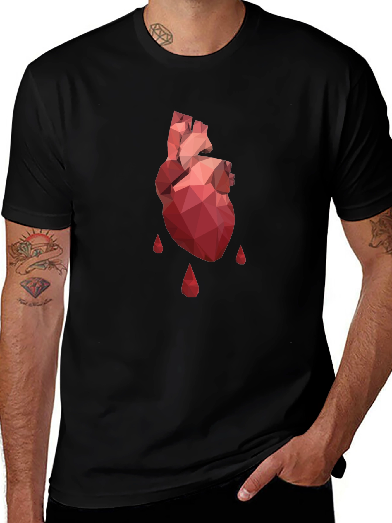 Geometric Heart T-Shirt - Modern Graphic Tee