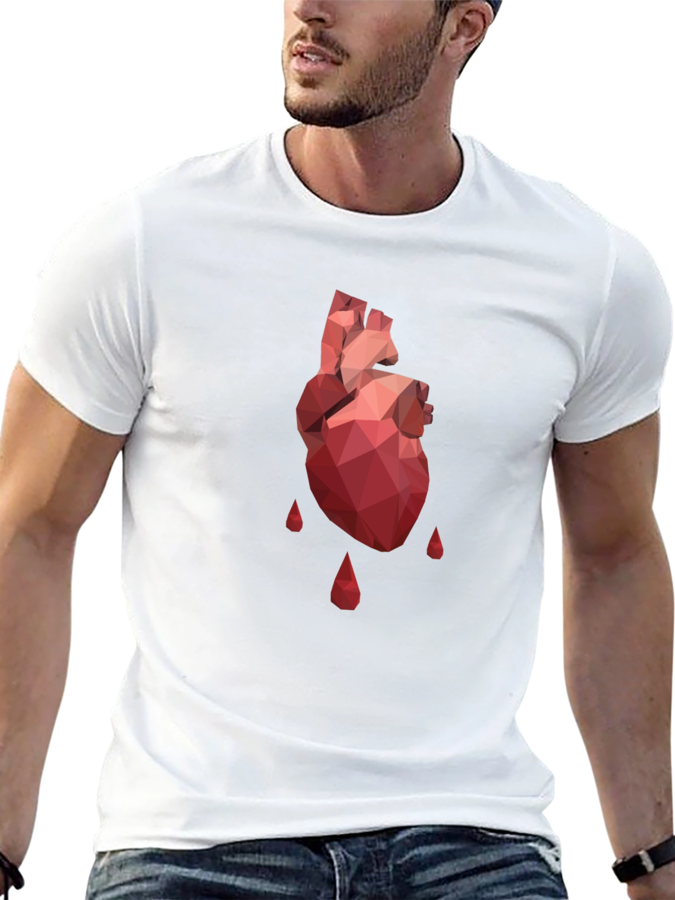 Geometric Heart T-Shirt - Modern Graphic Tee
