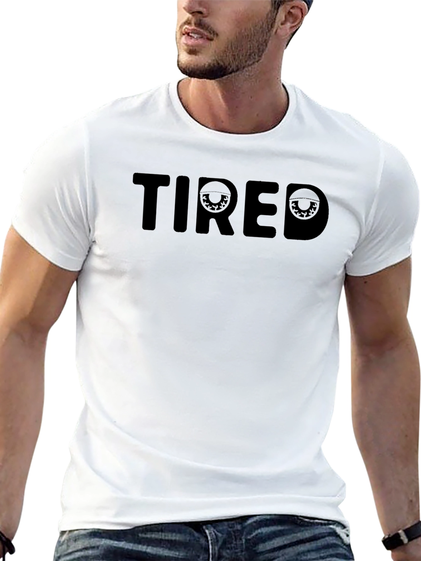 Tired Graphic Tee - Black Cotton Comfort