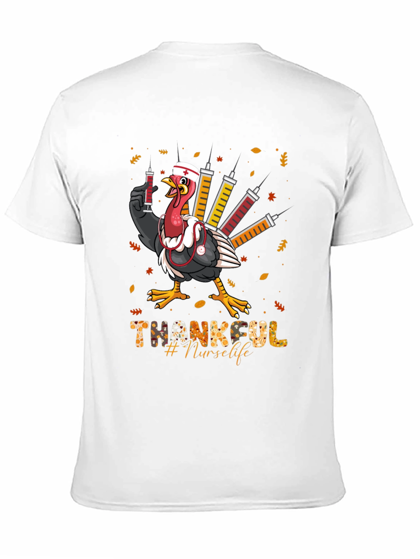 Thankful Nurse Life Thanksgiving Turkey T-Shirt