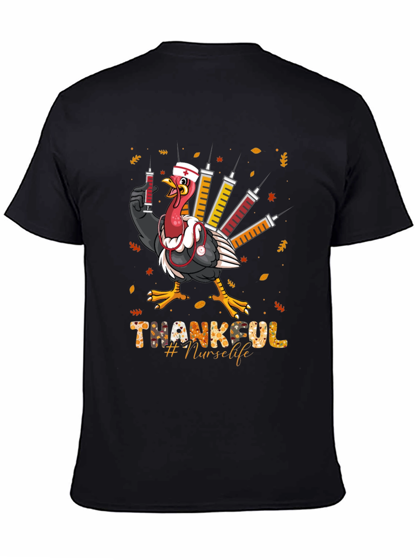 Thankful Nurse Life Thanksgiving Turkey T-Shirt