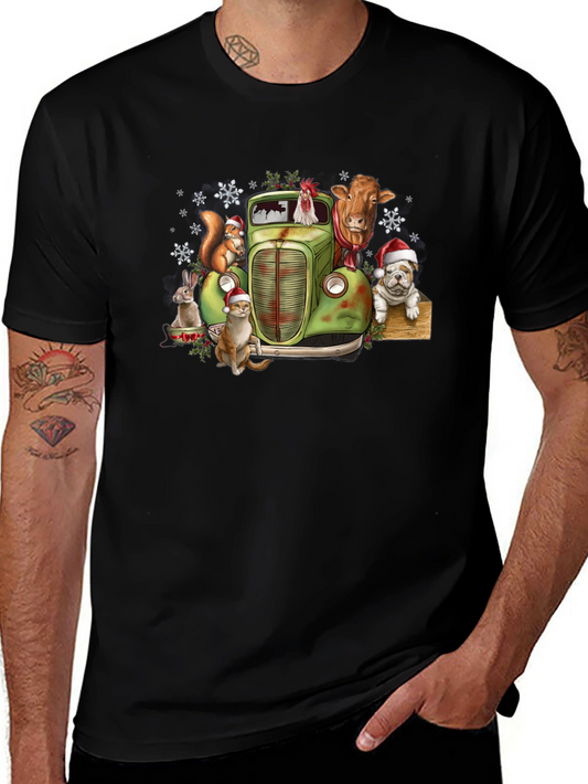 Festive Farm Animal Truck Graphic Tee