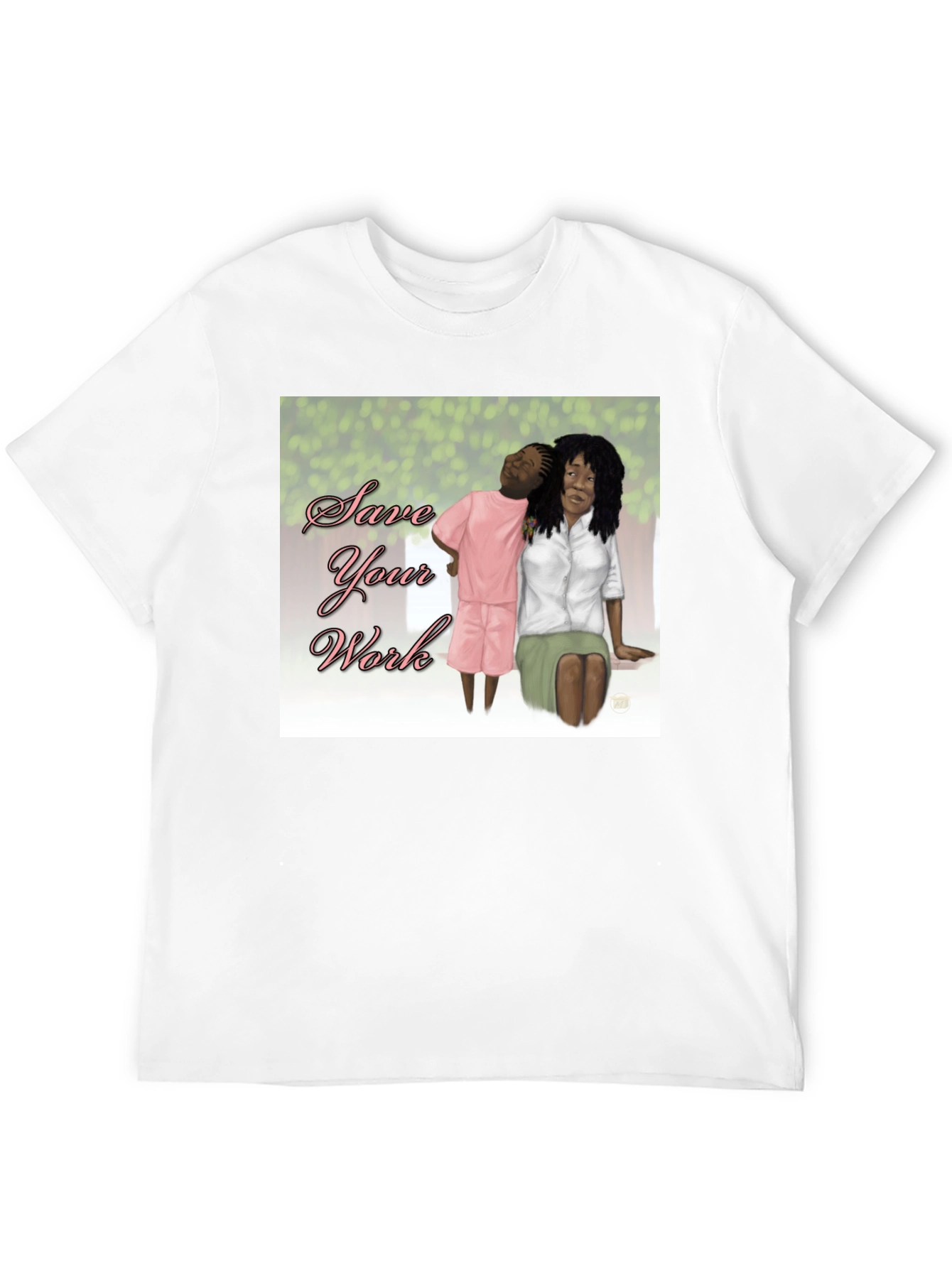 Save Your Work T-Shirt Black Cotton
