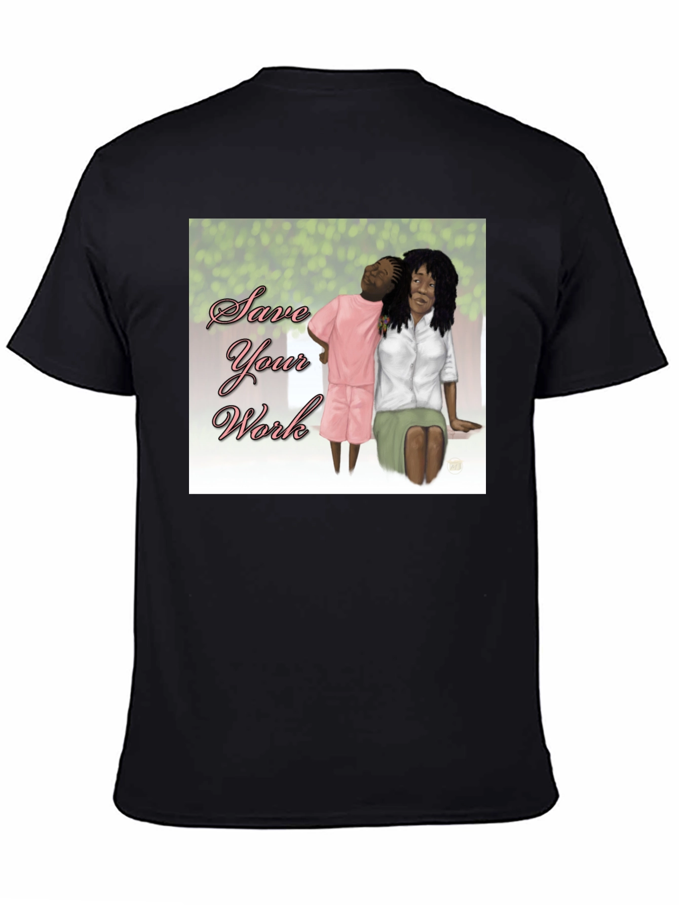 Save Your Work T-Shirt Black Cotton