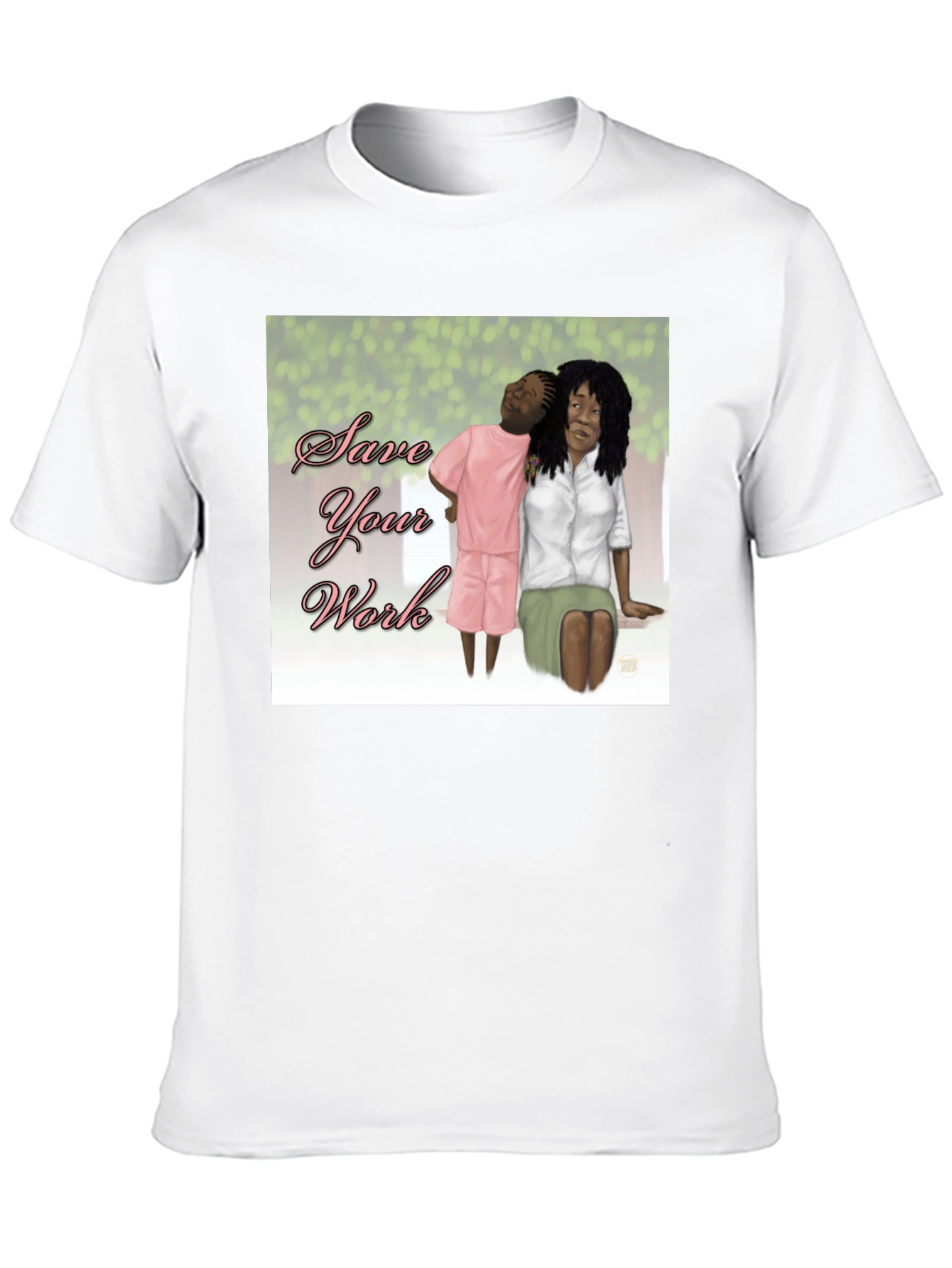Save Your Work T-Shirt Black Cotton