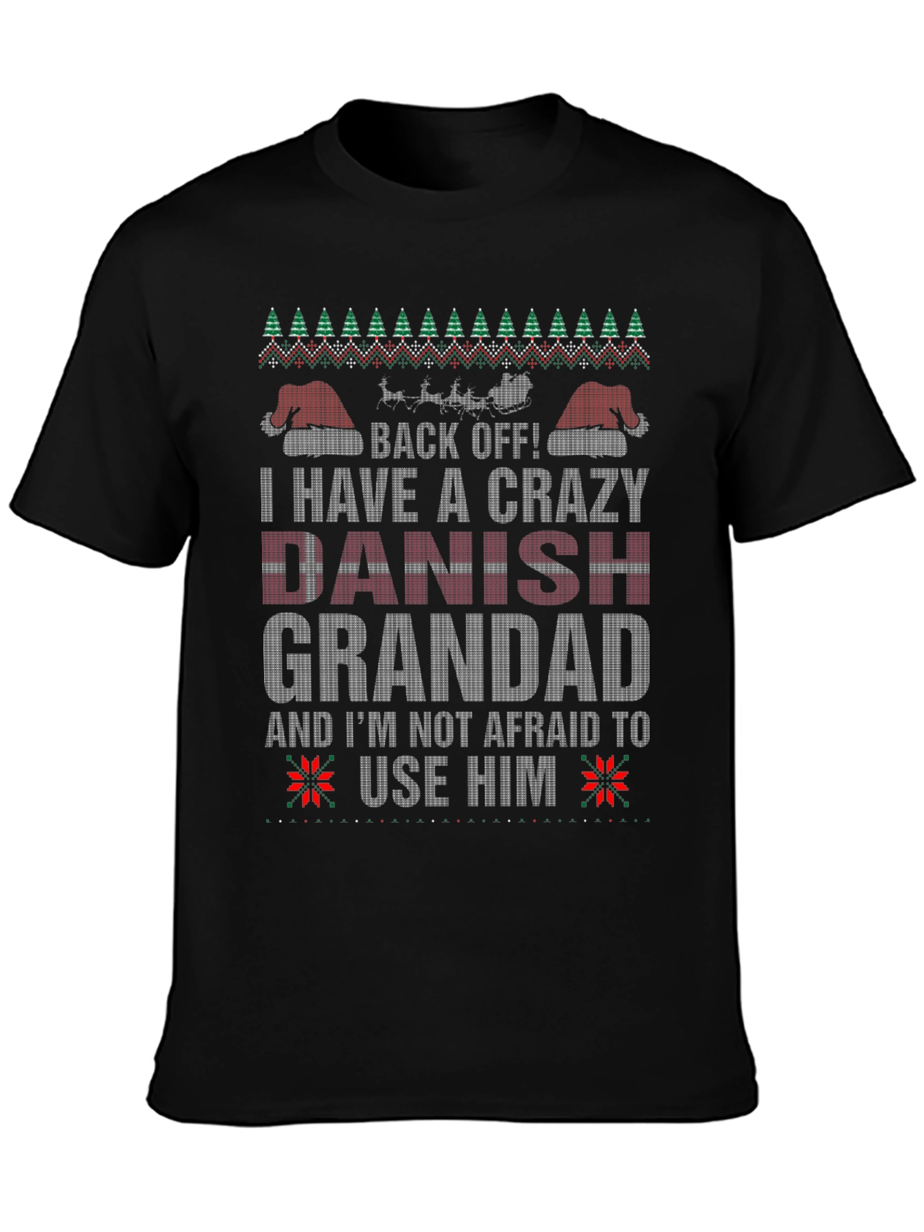 Crazy Danish Grandad Christmas T-Shirt