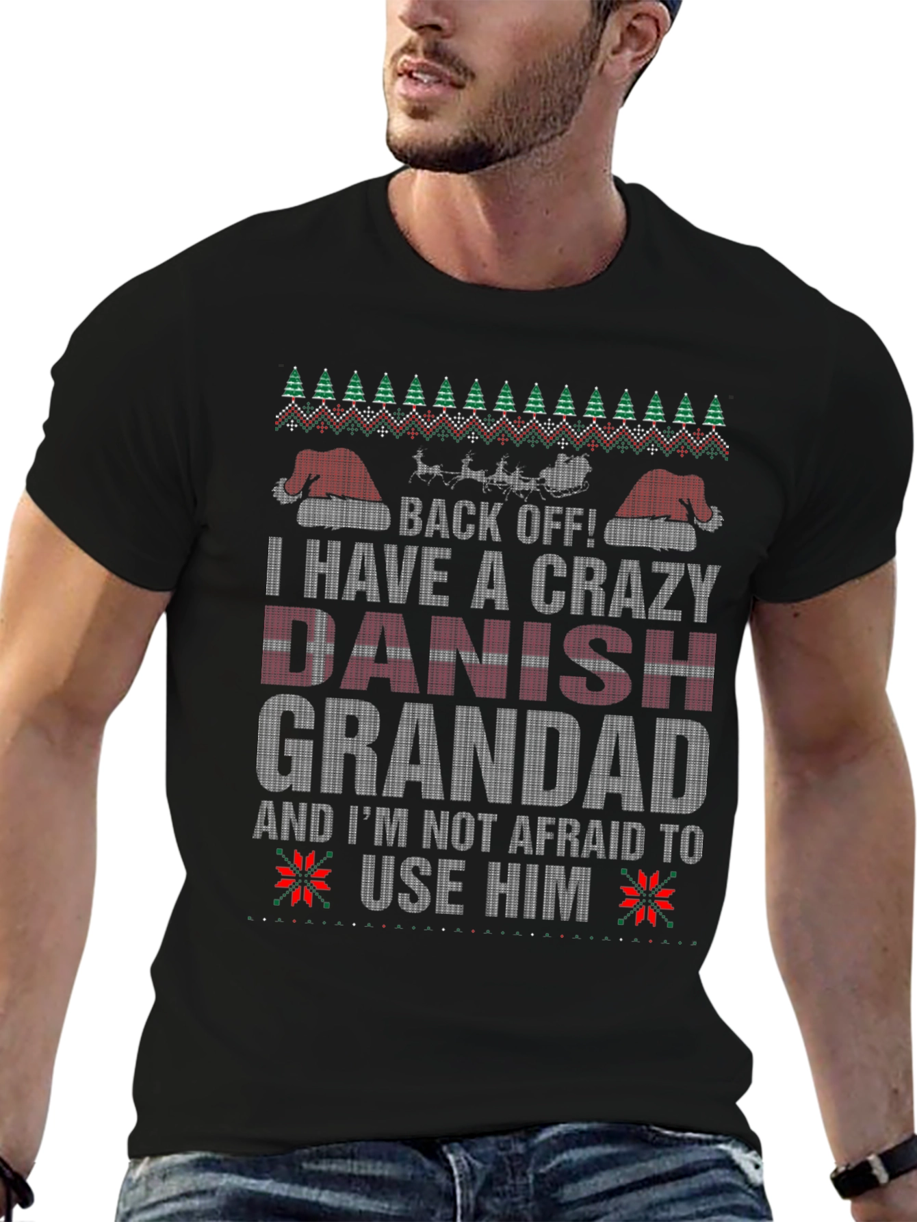 Crazy Danish Grandad Christmas T-Shirt