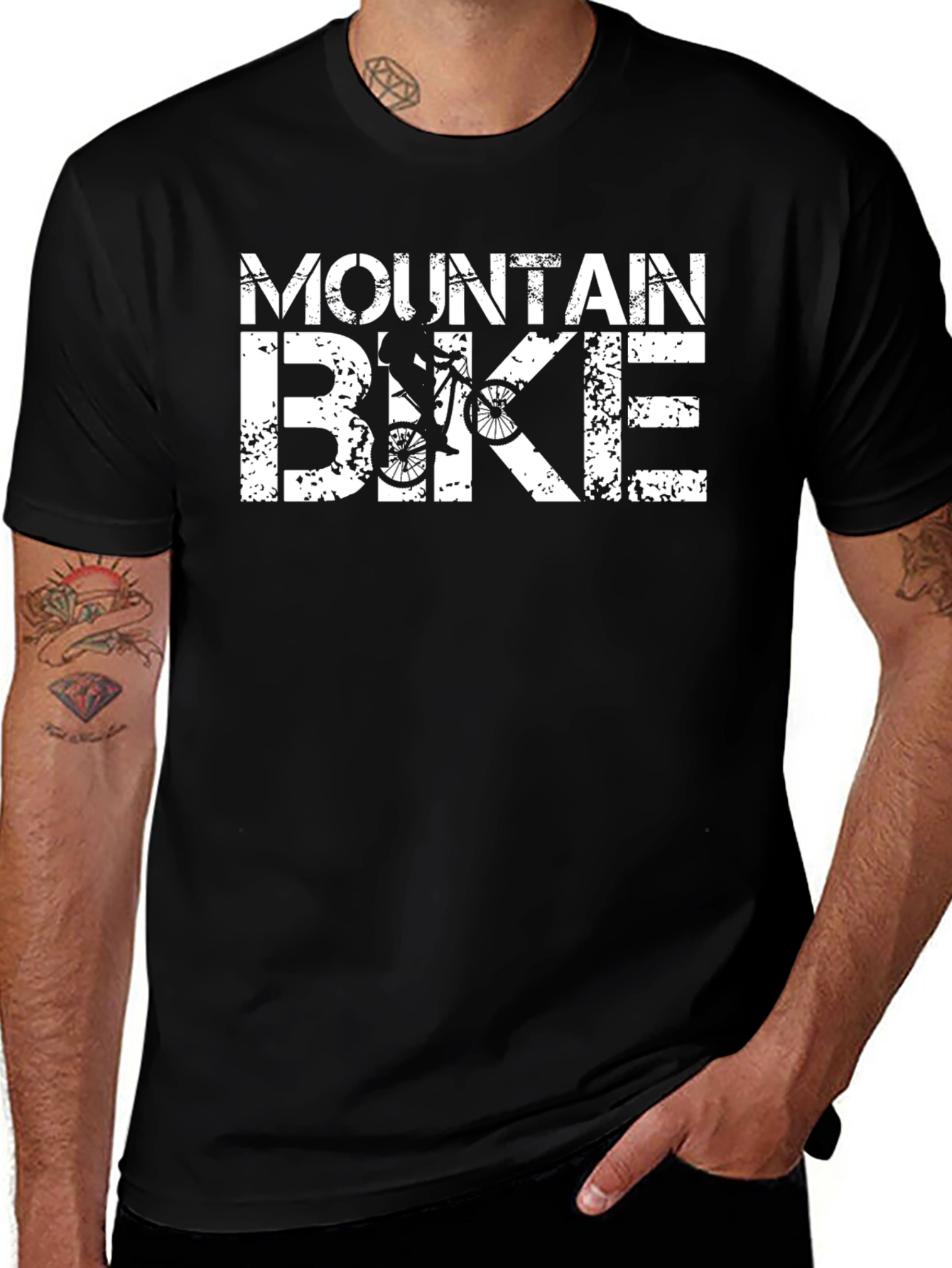 Mountain Bike Graphic Tee - Black Casual Shirt