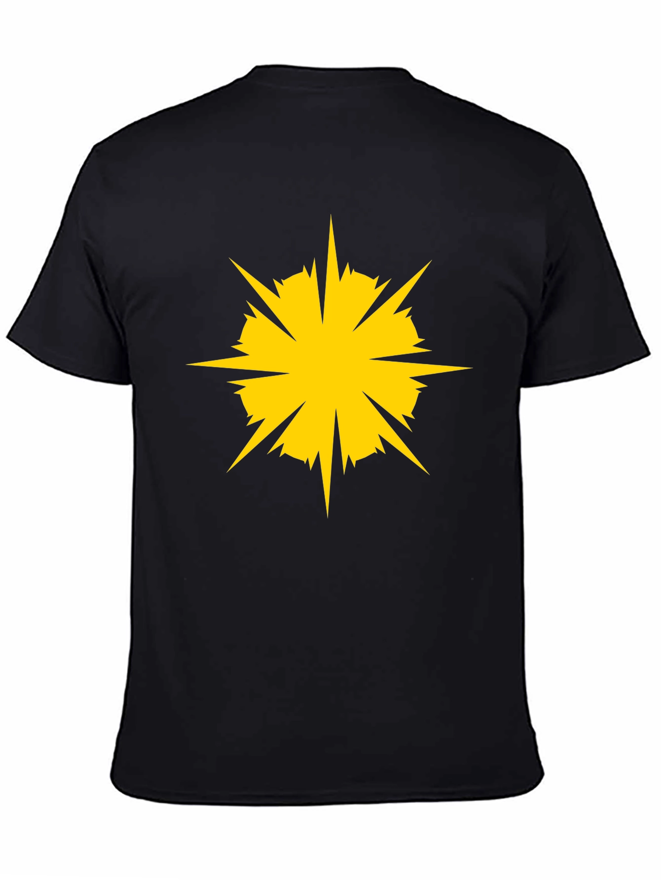 Black Tee with Yellow Starburst Graphic