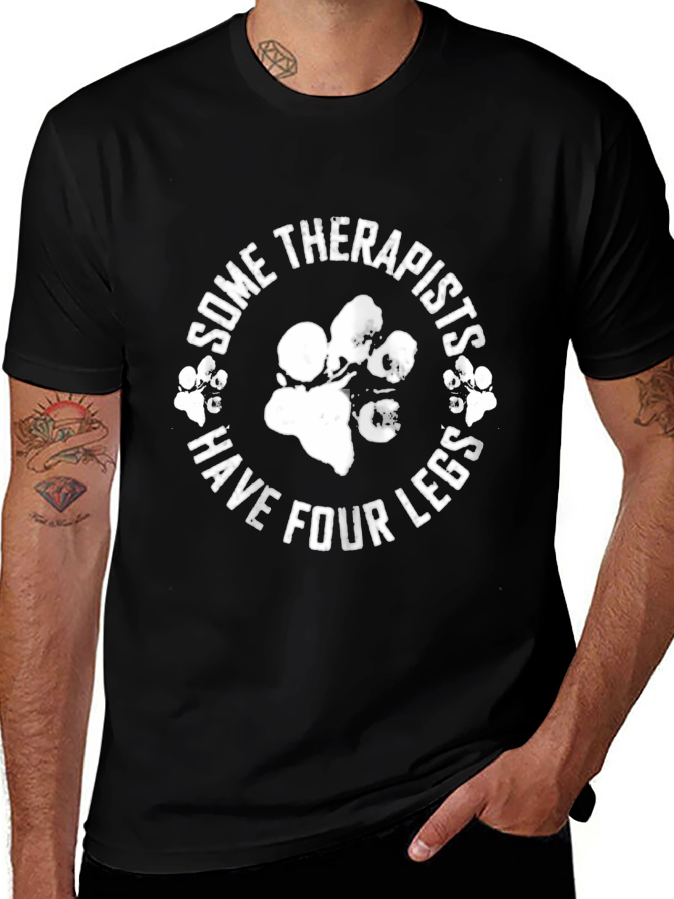 Some Therapists Have Four Legs Black T-Shirt
