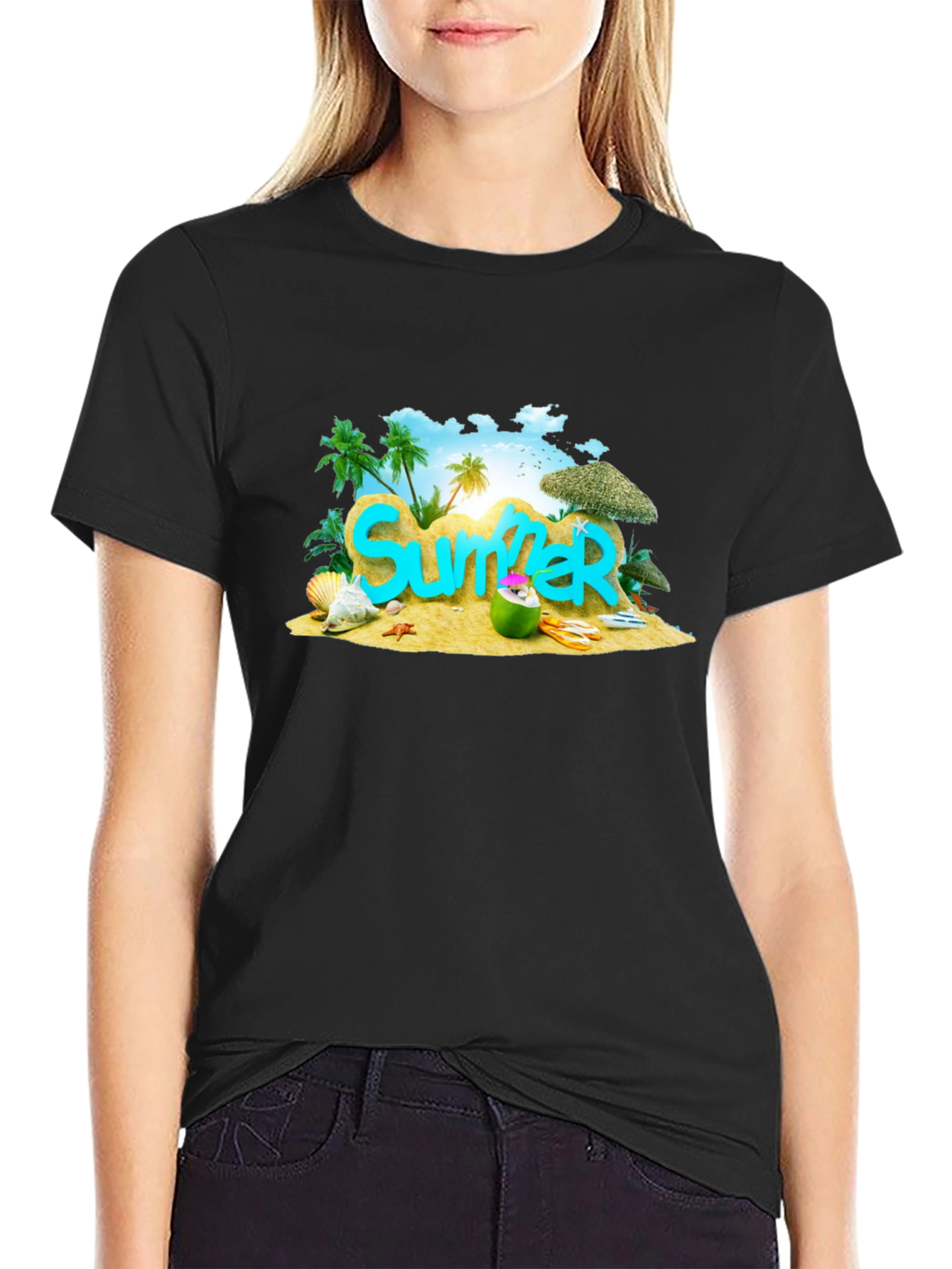 Summer Beach Graphic T-Shirt