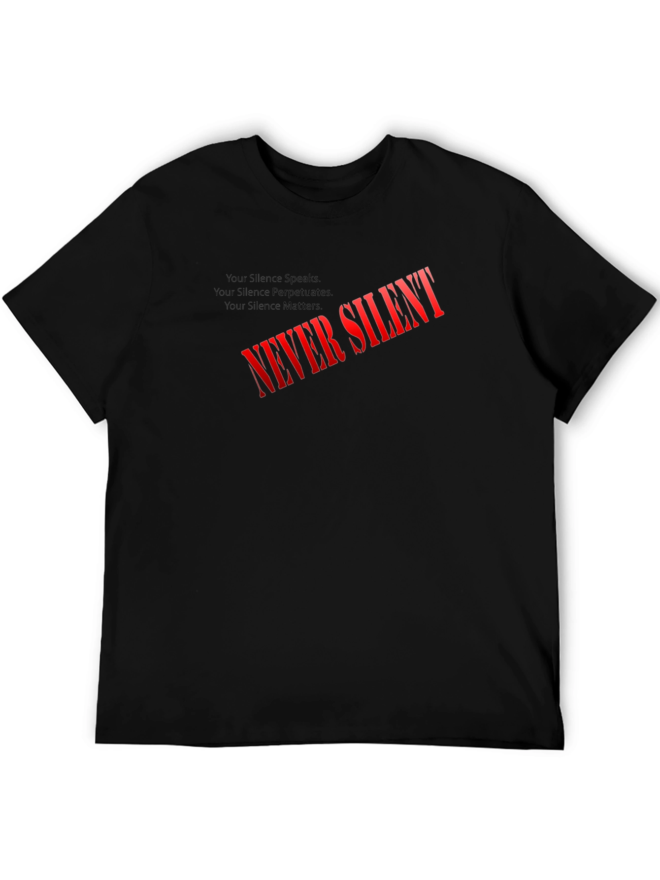 Never Silent Black Graphic Tee